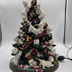 Danbury Mint Westie Christmas Tree Dog West Highland Terrier Lighted‎ Rare read